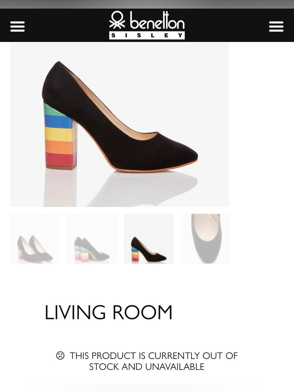 United Colors Of Benetton Black Suede Pumps with Multicolor Block Heel - Picture 15 of 15
